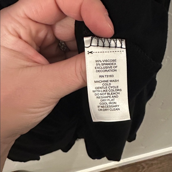 CUPIO Tiered Black DRESS with Embroidered Bodice, Sz XL, 3/4 Sleeves. - Picture 4 of 5